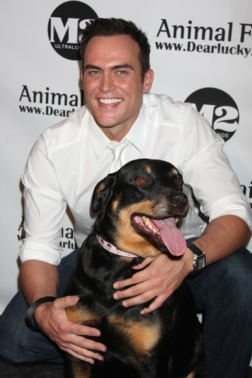 Cheyenne Jackson (Broadway's Finian's Rainbow) with his dog Zora Photo